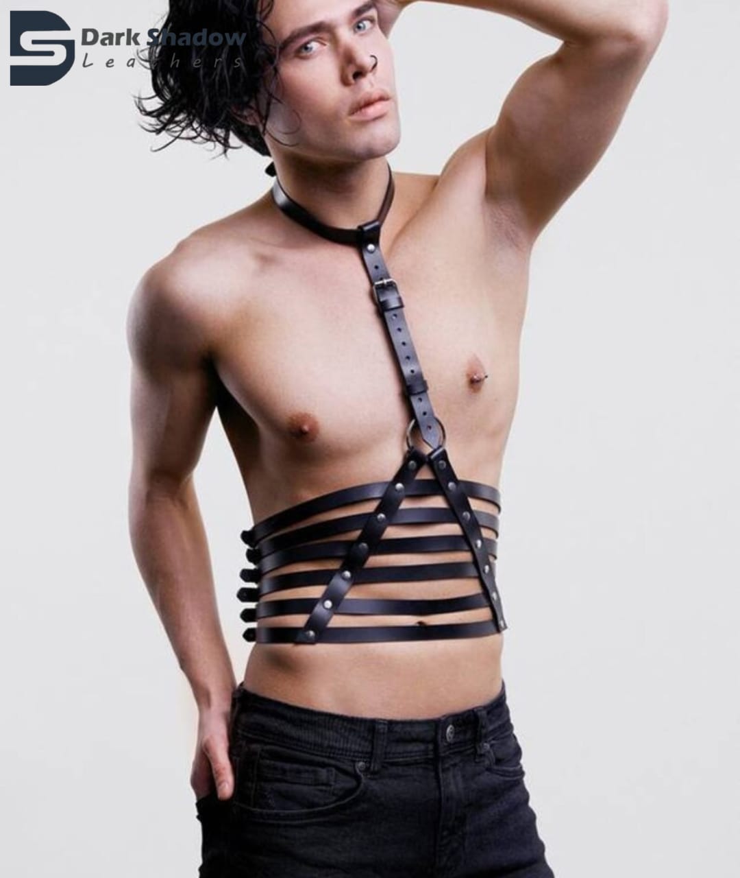 Men's Chest Harness Men's restraints Body bondage gear Leather Paralle ...