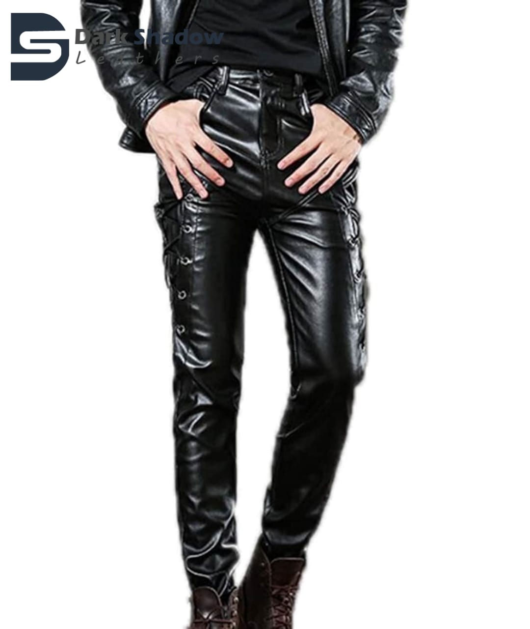 Leather Trouser Pant in Coal