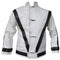Michael jackson thrilling Black Straipes White Real Leather Jacket Genuine leather V style Black strips On White Leather Jacket