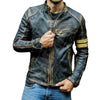 Mens Motorcycle Biker Vintage Cafe Racer Distressed Black 100% Original Leather Jacket