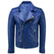 Men's original Leather Motorcycle slim fit Biker Style Leather Quilted Jacket, Leather  Jacket For Men Royal Blue