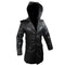 MENS BLACK COWHIDE LEATHER MATRIX GOTH TRENCH COAT GOTHIC TRENCH COAT STEAMPUNK GOTHIC T23 BLACK
