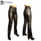 Flare Women Genuine leather Pants Office Ladies Mid Waist Skinny Full Trousers Bell Bottom Pants Trousers For Women's