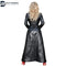 ADULTS WOMENS LADIES REAL GANUAN LEATHER LONG BLACK LEATHER DRESS GOWN SUIT GOTHIC TRENCH COAT BY DARKSHADOW LEATHERS