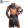 MEN'S BLACK LEATHER ROMAN GLADIATOR KILT SET – K3 -BLK