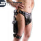 Men's Real Leather Studded Thong with Mobile Pouch | Genuine Leather Jock Strap with Removable Mobile Pocket | Handmade Festival Fetish Wear