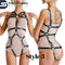 Real Leather Lingerie Harness & Cuffs Set | Women’s Fetish Lingerie | Butt Harness & Bra Cage | Handmade Bondage Clubwear