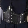 Studded Punk Shoulder Strap Waist Harness | Women's Gothic Cummerbund Underbust Girdle Vest | Cosplay, Clubwear, Festival