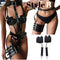 Real Leather Gothic Harness Set for Women | Handmade Punk Bra Cage & Leg Garter | Bondage Lingerie Belts | Rave & Festival Strap Set